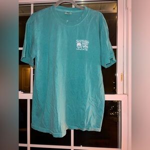 Southern fried cotton teal shirt